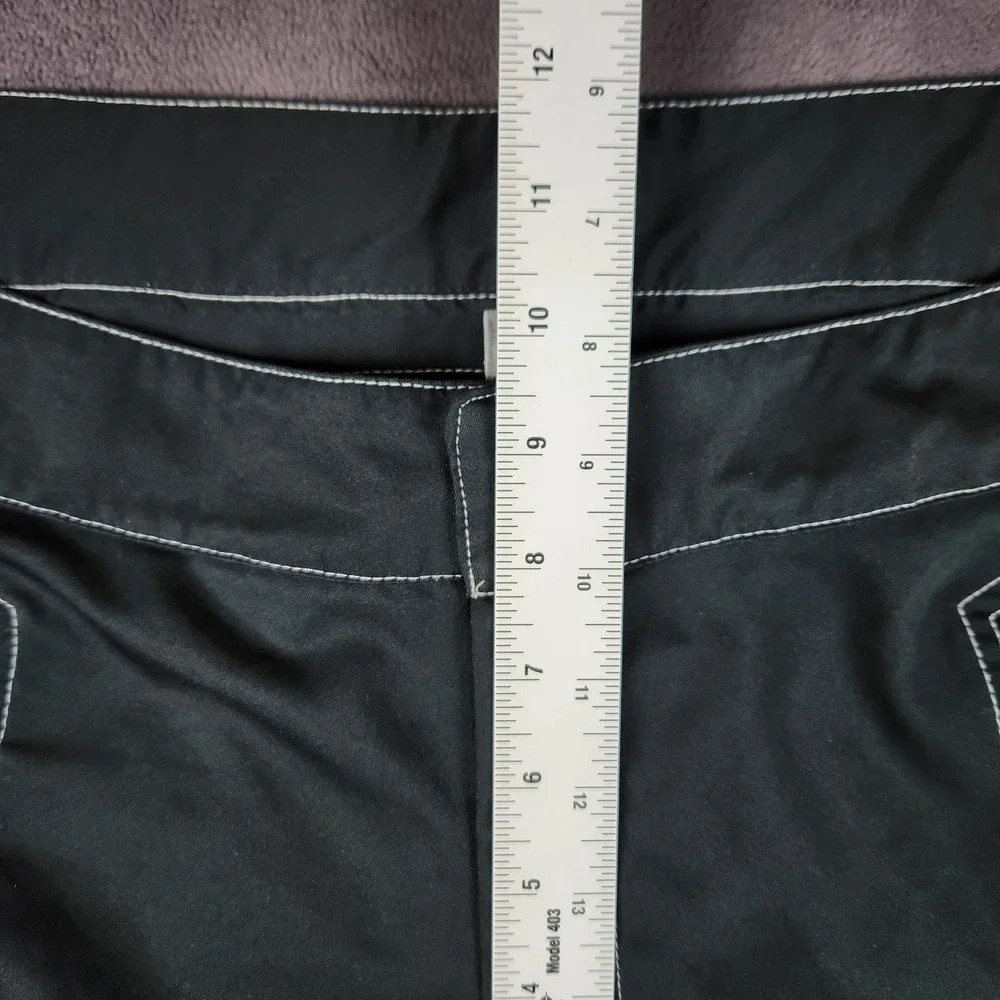 Nike Heritage Sportswear Bootcut Pants Womens XL Black Y2K Contrast‎ Stitch